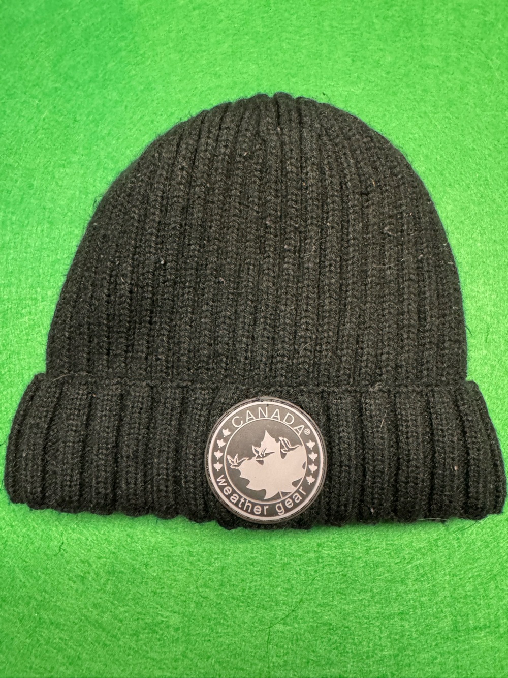 Canada Weather Gear Black Ribbed Cuff Beanie